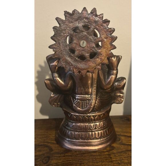 Rare  Vintage Rose Gold Copper Lord Ganesha Statue - Picture 2 of 8